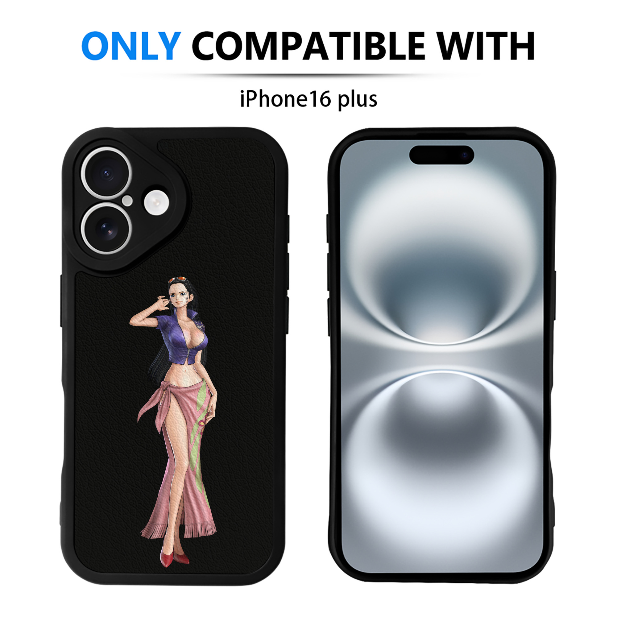 （画像用） ワンピース ニコ・ロビン ONE PIECE Nico Robin 【iPhone 16シリーズ対応】シリコンスマホケース（レザー調） 材質：シリコン